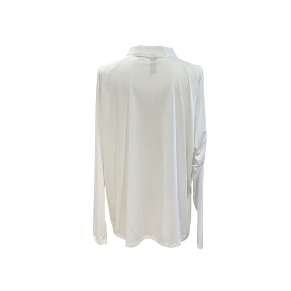 White Quarter Zip Performance Long Sleeve Shirt 2XL Athleisure Training Minimal - Picture 8 of 8